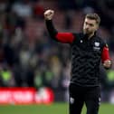 James Morrison acknowledges the Albion faithful at Bramall Lane on Saturday after a battling draw. (Photo by Adam Fradgley/West Bromwich Albion FC via Getty Images)