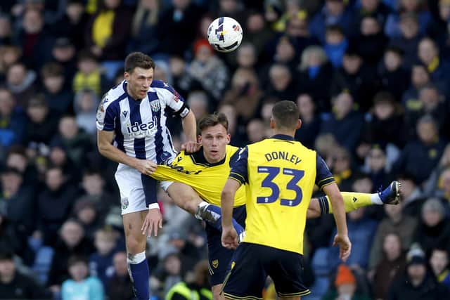 Krystian Bielik in defeat at Oxford. (Photo by Adam Fradgley/West Bromwich Albion FC via Getty Images)