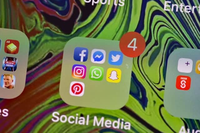 Social media apps on a smartphone