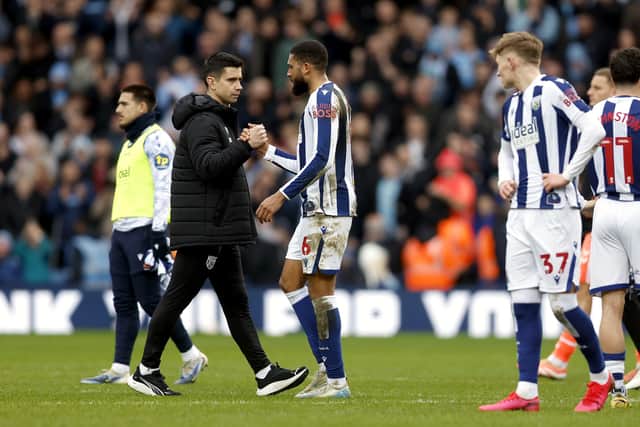 Eric Ramsay and George Campbell after Albion's loss to Coventry (Photo by Adam Fradgley/West Bromwich Albion FC via Getty Images)