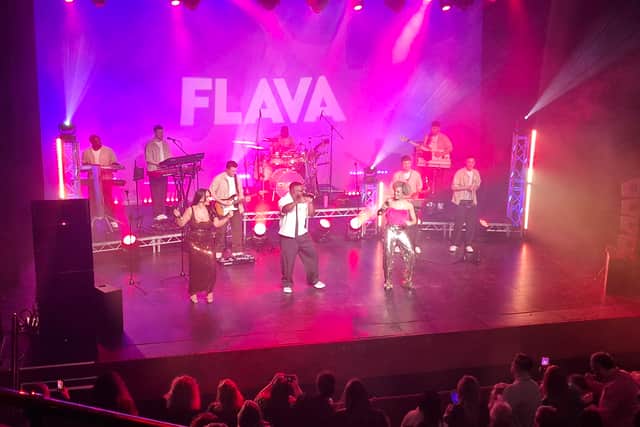 The stage show was a powerful one, with a great band and dynamic light show