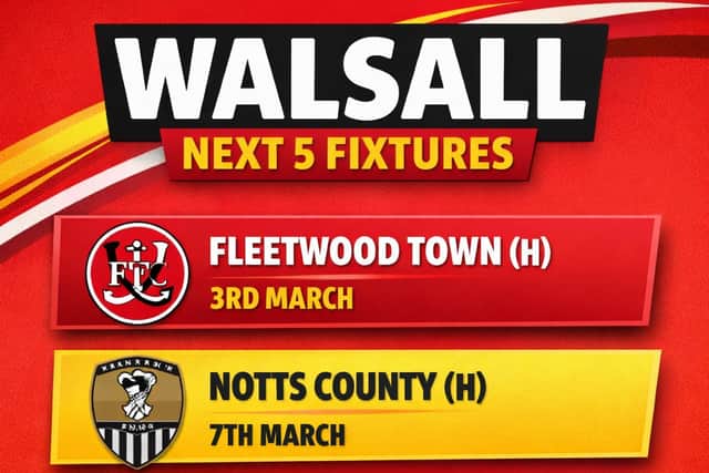 Walsall face four of the current top seven in their next five fixtures in League Two.