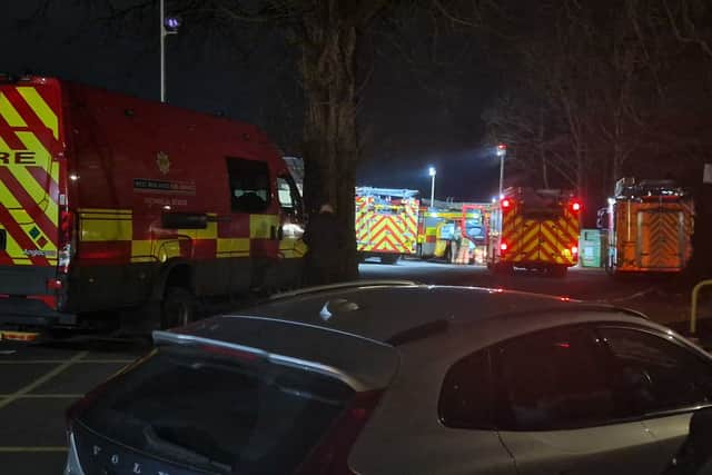 Fire crews at the scene in Sedgley last night (Thursday)