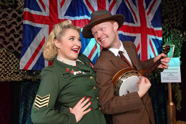 Vicky Elise and Kyle Evans as George Formby perform as a tandem