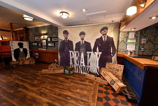 The pub is full of memorabilia and other items paying homage to the series