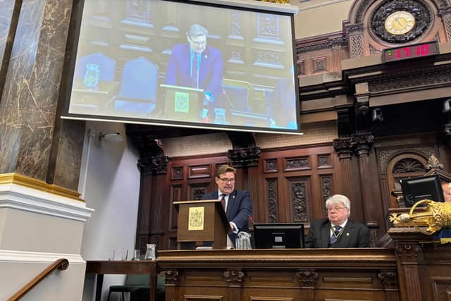 Birmingham Council leader Councillor John Cotton at the budget meeting on Feb 24. Photo: Alexander Brock