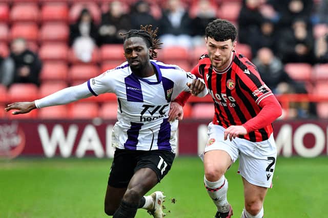 Connor Barrett has not featured since a 3-1 home defeat against Barnet on February 7.