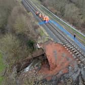 The catastrophic landslip which hit the Severn Valley Railway.