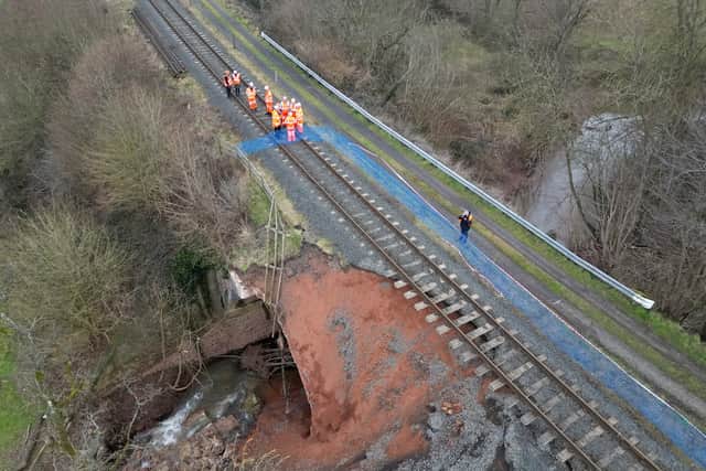 The catastrophic landslip which hit the Severn Valley Railway.