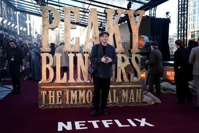 Tom Duke attending the global premiere for Peaky Blinders: The Immortal Man at Symphony Hall, Birmingham. Photo: Jacob King/PA Wire