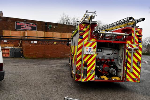 District 21 bar, Sedgley which was formerly Marley's Bar, which was the scene of a fire last night.