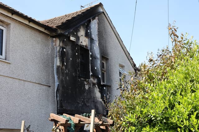 The fire srvice and police at the scene of the blaze Holyhead Road, Wednesbury