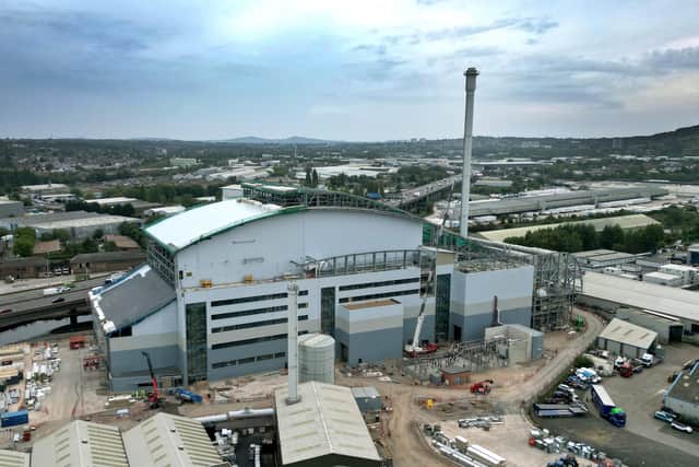 The huge enfinium decarbonisation centre which is being built off Kelvin Way and can be seen off the M5. Photo: Tim Thursfield