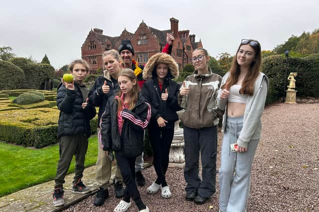 The Deeming-Thomas Family outside Ludstone Hall in Shropshire