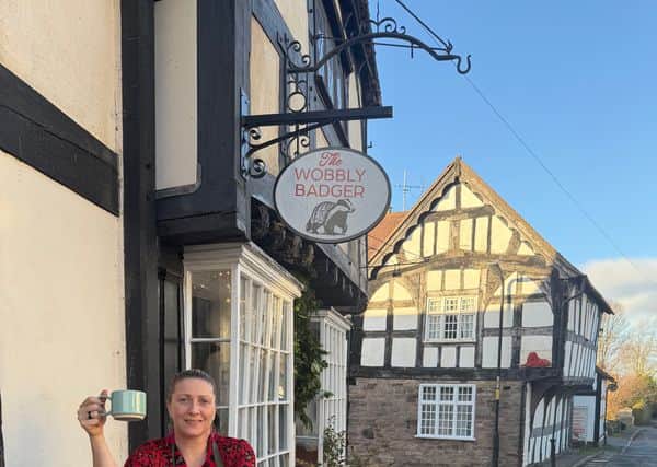 The Wobbly Badger owner Hannah Richards sat outside the café. Visit Herefordshire
