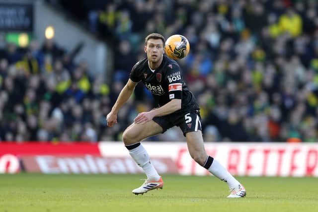 Krystian Bielik returned from a badly dislocated shoulder to start against Norwich. (Photo by Adam Fradgley/West Bromwich Albion FC via Getty Images)