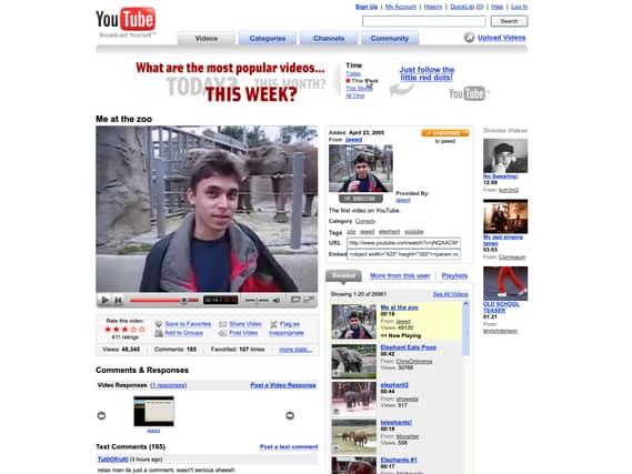 First Video In Youtube Reconstruction of original YouTube page joins V&A collection