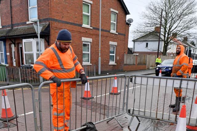 A huge hole has opened up along All Saints Road, Wolverhampton.