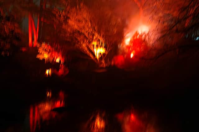 Tipping Point art installation at Botanical Gardens, part of Birmingham Light Festival