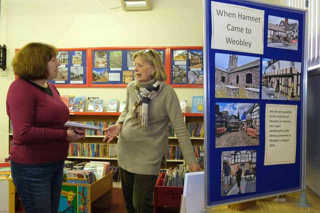Mid Wales Journal reporter Karen Compton talks to Jane Keating, resident and co-curator at Weobley Museum about the Hamnet exhibition. Andy Compton image