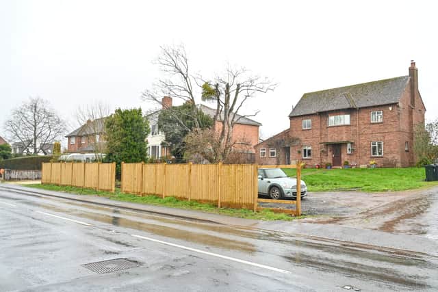 The Buswells' brand-new fence they have been told to take down at their home in Hallow in Worcester.