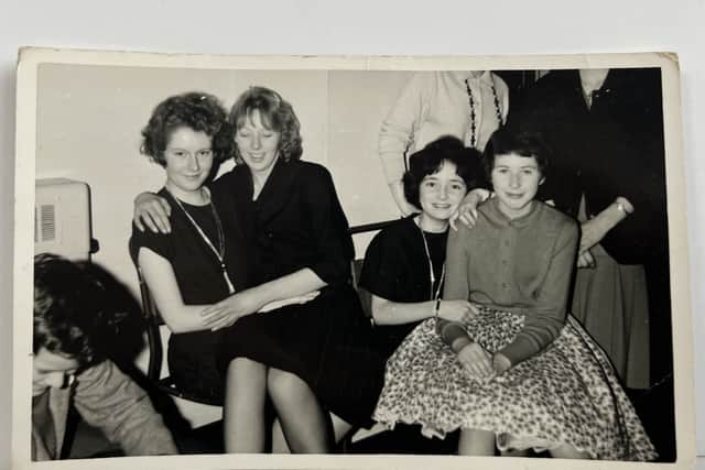 Elizabeth with her friends Anne, Barbara and cousin Mary in the early 1960s