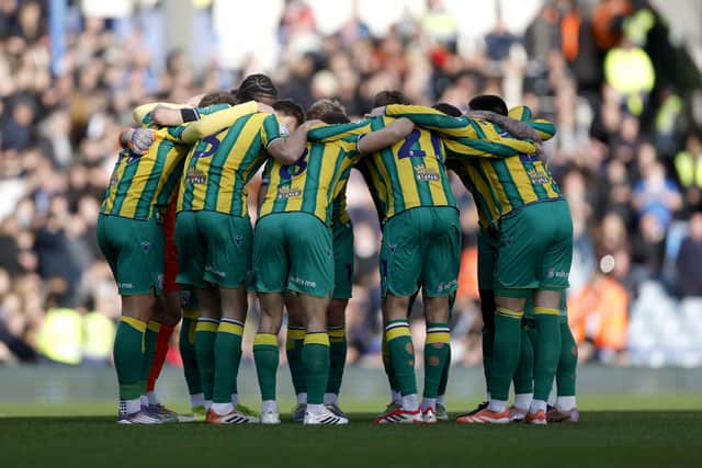 Albion ahead of their 3-0 defeat at Fratton Park last week (Photo by Adam Fradgley/West Bromwich Albion FC via Getty Images)
