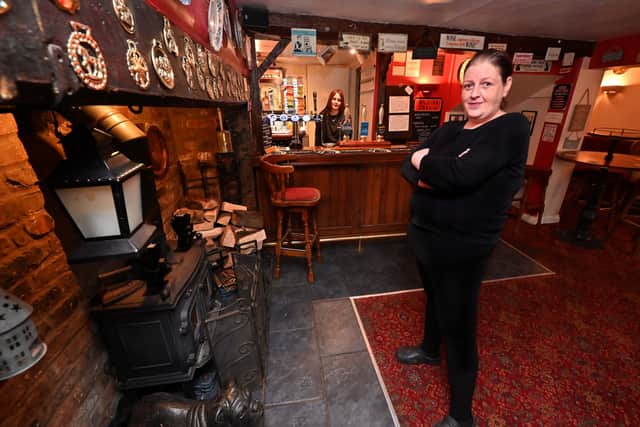 Charlotte Byrne and Kerry Harries at The Dog & Davenport Arms. Photo: Steve Leath