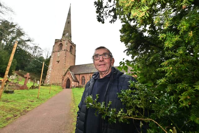 At St Peter's Church with captain of the belltower John Sedgwick. Photo: Steve Leath