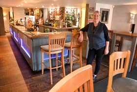 The bar area of the Old Smithy is light, bright and designed to be comfortable to sit at