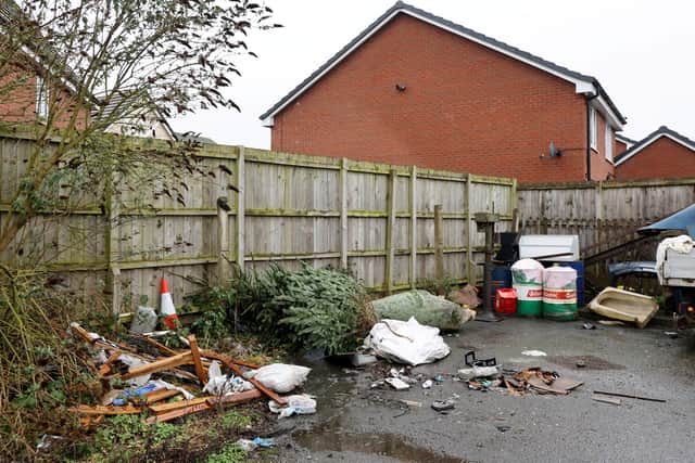 Rubbish on  Ward Street in Willenhall, West Midlands. 