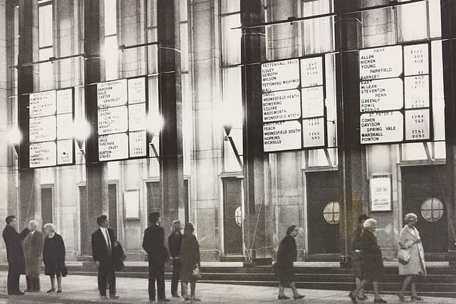 May 7, 1970: 'Not many people turned up at the Civic Hall, Wolverhampton, to see the new illuminated results board  for the local elections at last night's count.'