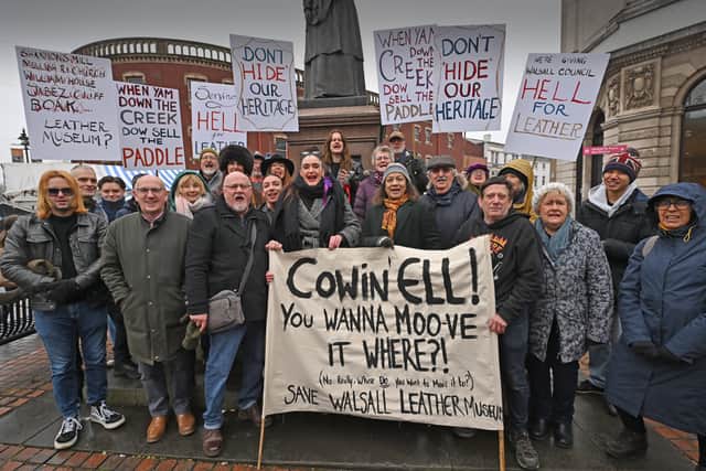 Save Walsall Leather museum rally and march through the town centre with Valerie Vaz MP supporting  and march organiser Lauren Broxton