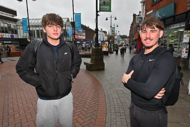 Cameron Hanrahan, aged 17, and James Townsend, aged 18, from Bloxwich, said that it is miserable to live in the town