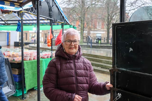 Mary Davis in Walsall town centre in the West Midlands.