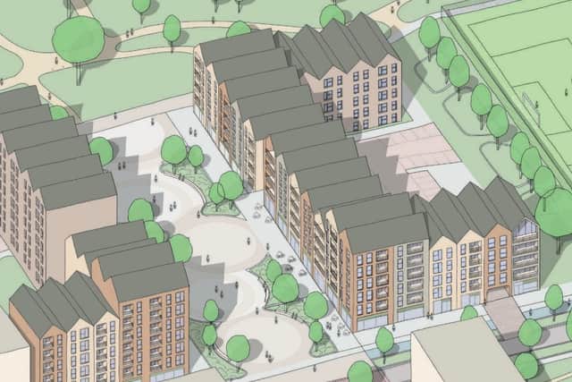 Visualisation of proposed Druids Heath regeneration scheme in Birmingham. Taken from design document prepared by BM3 Architecture.