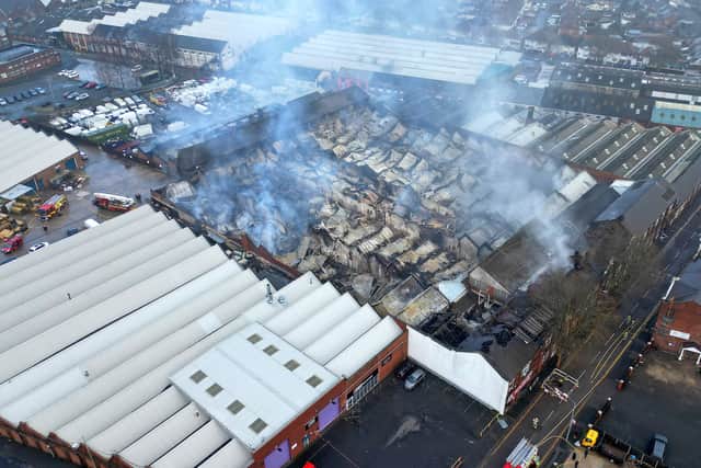 Fresh images at the scene of the huge fire off Upper Villiers Street, Wolverhampton.