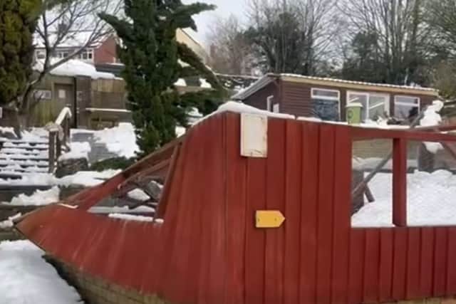 Damage caused by the storm. Image: Brockswood Animal Sanctuary