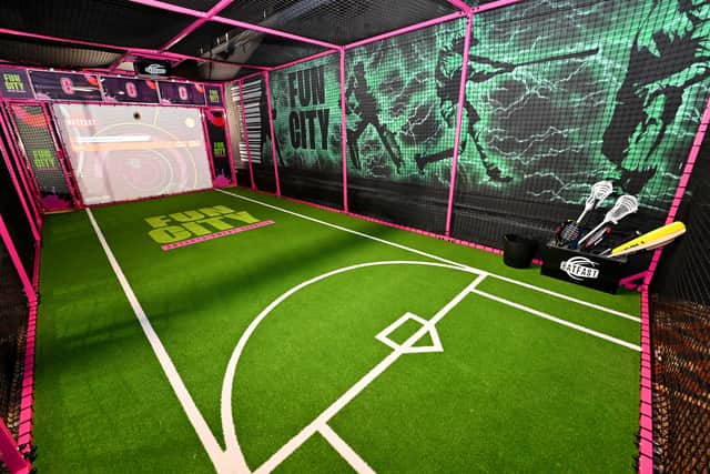 Dudley's Fun City opened this year, including an indoor cricket center, laser-tagging complex as well as a cocktail bar and retro arcade. Photo: Tim Thursfield