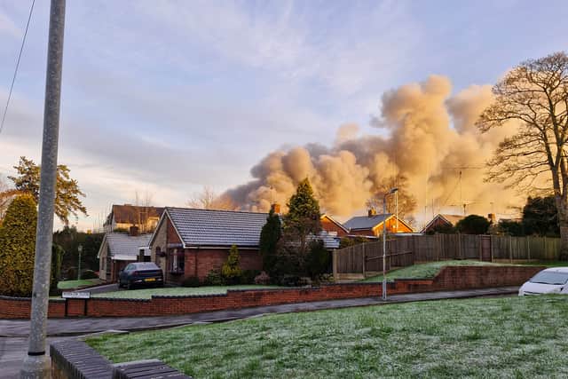 The smoke cloud was visible from a long way away