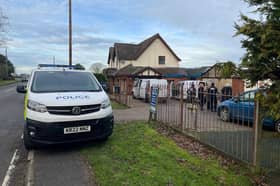 Police at Hatton Boarding Kennels near Shifnal in January 2026