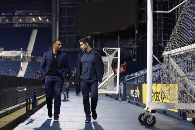Shilen Patel, left, with January appointment Eric Ramsay, who was dismissed after 44 days and no wins. (Photo by Adam Fradgley/West Bromwich Albion FC via Getty Images)