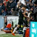 Jayson Molumby trudges off after his red card at Coventry. (Photo by Adam Fradgley/West Bromwich Albion FC via Getty Images)