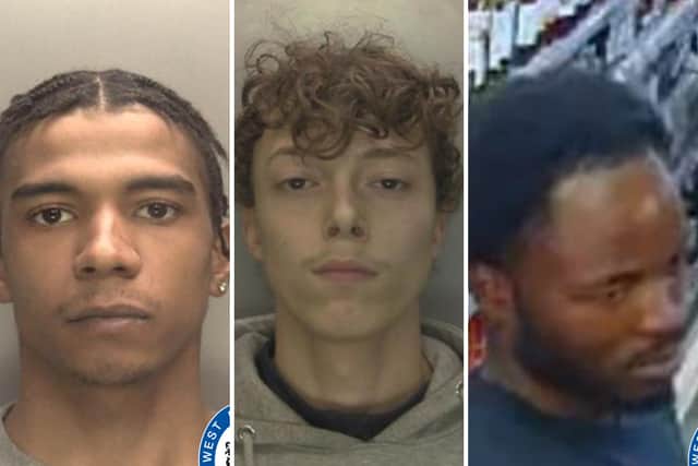 (From left) Duane Glanville, Tyrell Williams and Warren Yabi are wanted in connection with robbery