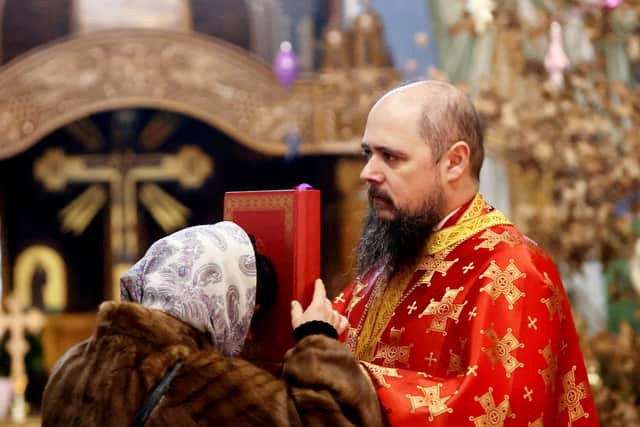 Stunning images show Serbian Orthodox Christians gathering to celebrate the birth of Jesus Christ at the Serbian Orthodox Church of the Holy Prince Lazar, in Bournville, Birmingham. January 7, 2026.