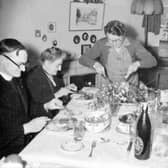 Wartime feast – This was a Christmas dinner for the Roden family of High Street, Bridgnorth, on Christmas Day, 1944. The man on the left is wearing a dog collar and it is believed he is Ernest Albert Toulous, vicar of St Leonard’s Church, Bridgnorth, from 1938 to 1948. The image is courtesy of Jonathan Stubbs.