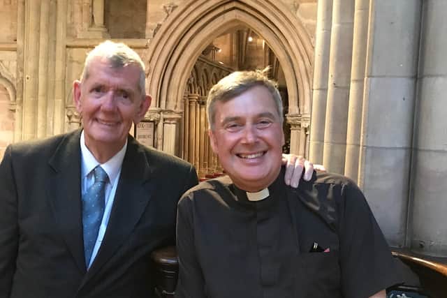 New church warden Bob Yardley with Canon Ben Whitmore