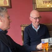 Keir Starmer and Pat McFadden at the Hail the Ale bar in Wolverhampton
