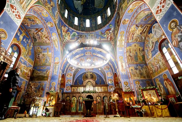 Stunning images show Serbian Orthodox Christians gathering to celebrate the birth of Jesus Christ at the Serbian Orthodox Church of the Holy Prince Lazar, in Bournville, Birmingham. January 7, 2026.