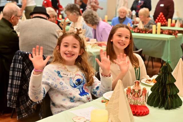Imogen (eight) and Sienna (nine) are pictured enjoying the fun. Photo: Steve Leath